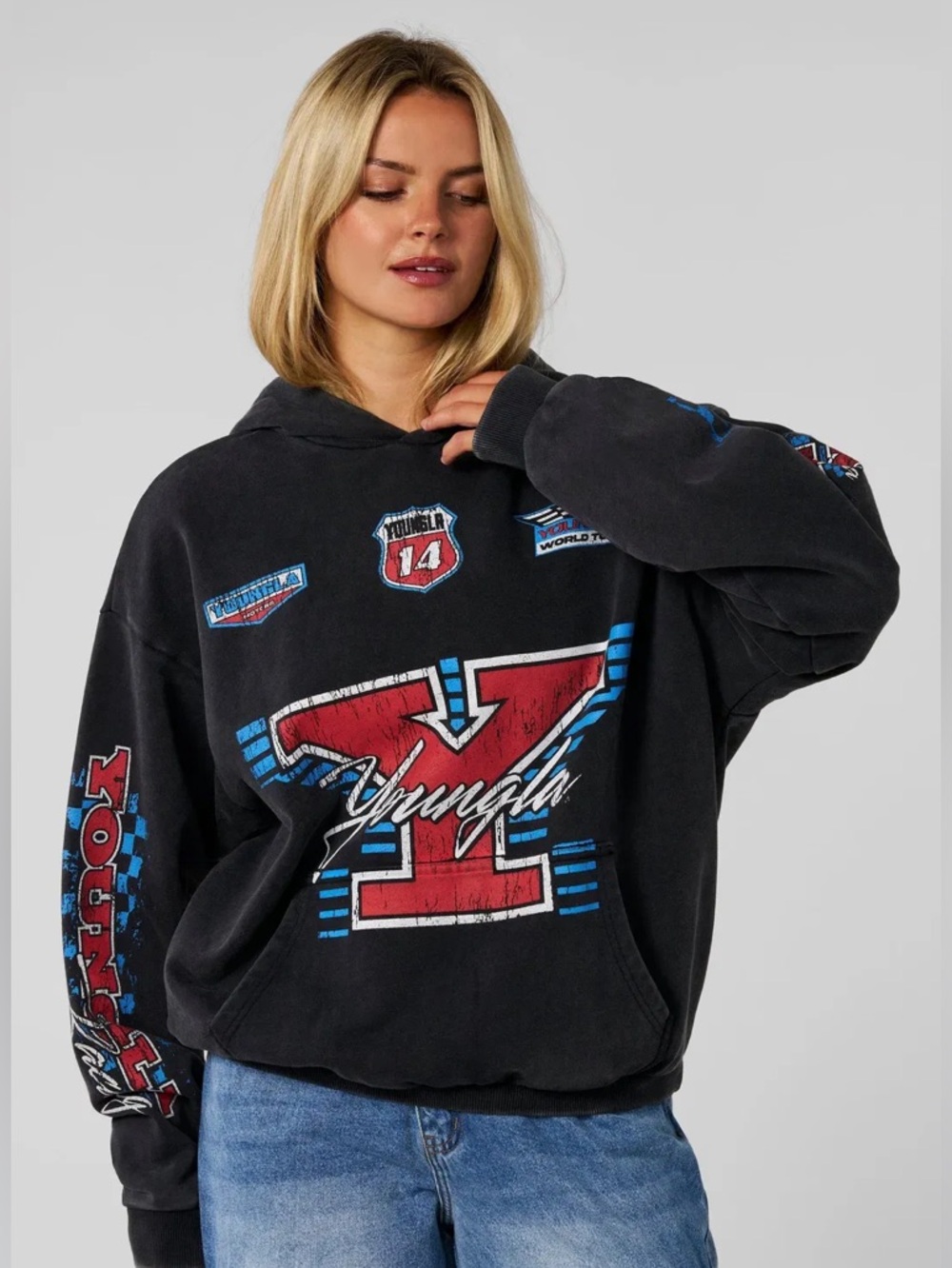 YoungLA Racecar racing hoodie sweatshirt women’s medium